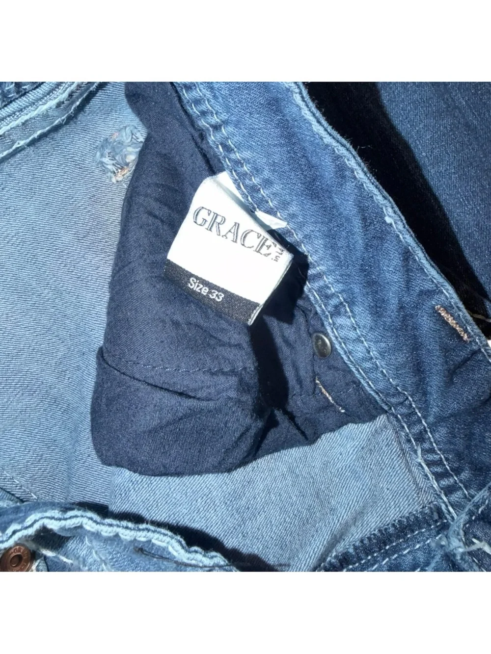 Grace Women’s Boot Cut Jeans in Blue with Fading